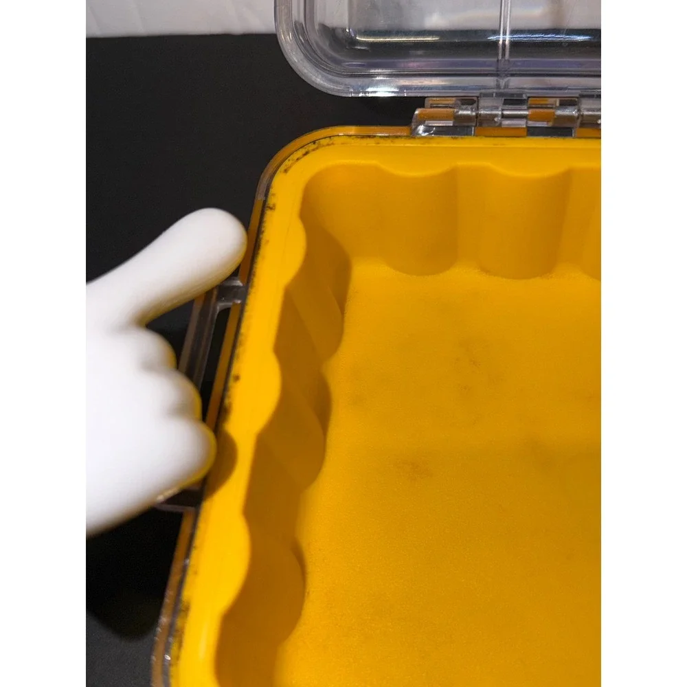 Pelican 1060 Micro Case Clear Yellow Water Resistant Hard Shell Storage Box USA
